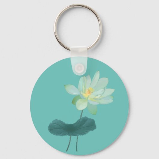 Porte-clés Zen Green Lotus Fleur Asiatique Inspiré Magnet (Recto)