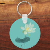 Porte-clés Zen Green Lotus Fleur Asiatique Inspiré Magnet (Recto)