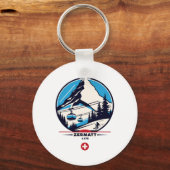 Porte-clés Zermatt 4478 - Ski sur le Problemhorn (Recto)