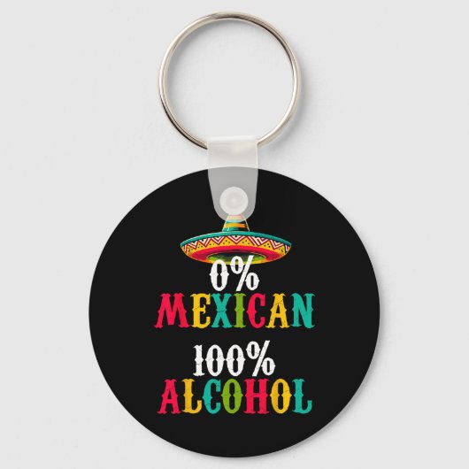 Porte-clés Zéro % 0% Tequila sombrero Cinco De (Recto)