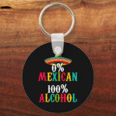 Porte-clés Zéro % 0% Tequila sombrero Cinco De (Recto)