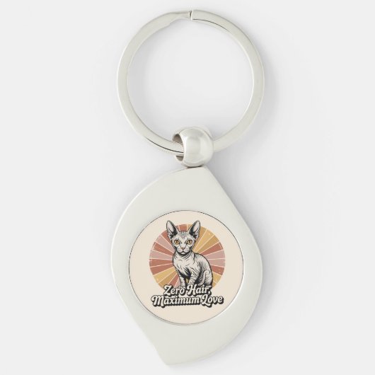 Porte-clés Zéro Cheveu Amour Maximum Sphynx Rétro (Devant)