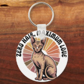 Porte-clés Zéro poil Amour maximum Art Sphynx (Recto)