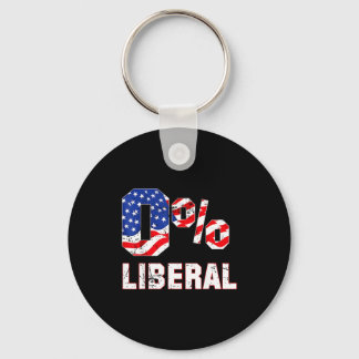Porte-clés Zéro Pour Cent 0% Libéral Drapeau Usa Vintage Humo