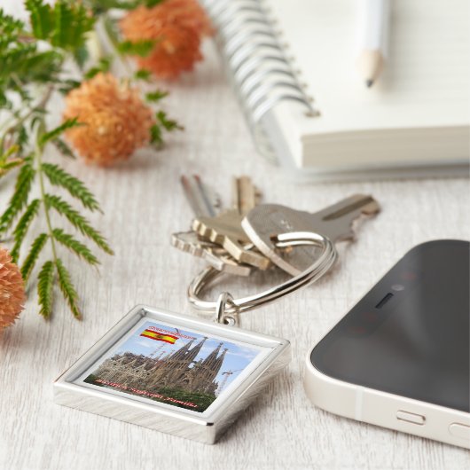 Porte-clés zES013 BARCELONE Basilique Sagrada Familia, (Côté)