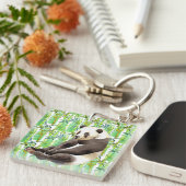 Porte-clés Zhen Zhen Panda sur le bambou (Devant Droit)