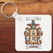 Porte-clés Zhou Nom et Bouclier (Recto)