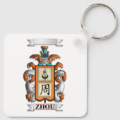 Porte-clés Zhou Nom et Bouclier (Dos)