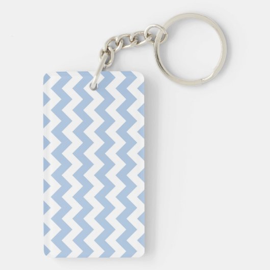 Porte-clés Zigzag bleu clair et blanc (Dos)