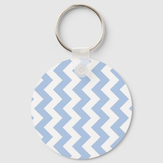 Porte-clés Zigzag bleu clair et blanc (Recto)