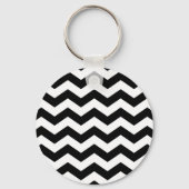 Porte-clés Zigzag Chevron Noir Et Blanc (Recto)
