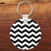 Porte-clés Zigzag Chevron Noir Et Blanc (Recto)