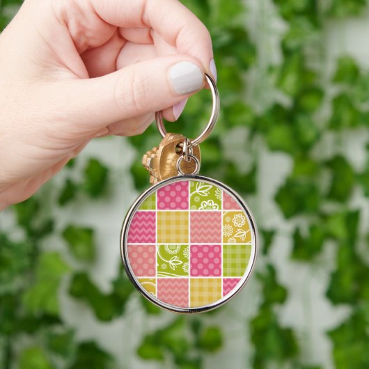 Porte-clés Zigzag, Chevron, Pois, En vichy, Patchwork (Main)