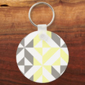 Porte-clés ZigZag géométrique jaune et argent (Recto)