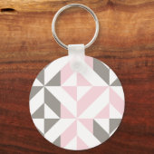 Porte-clés ZigZag géométrique rose et argent (Recto)