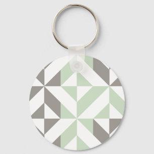 Porte-clés ZigZag géométrique Sage Green et Silver