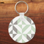 Porte-clés ZigZag géométrique Sage Green et Silver (Recto)