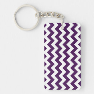 Porte-clés Zigzag pourpre et blanc
