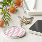 Porte-clés Zigzag rose, Chevron rose, Motif géométrique (Côté)