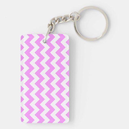 Porte-clés Zigzag rose et blanc (Dos)