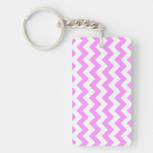 Porte-clés Zigzag rose et blanc