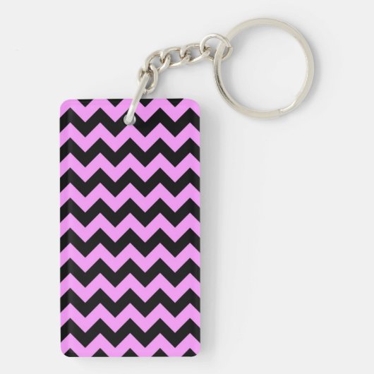Porte-clés Zigzag rose et noir (Dos)