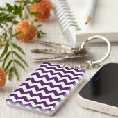Porte-clés Zigzag violet et blanc (Devant droit)