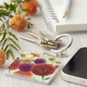 Porte-clés Zinnias purs de palette (Devant Droit)