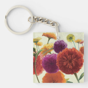 Porte-clés Zinnias purs de palette