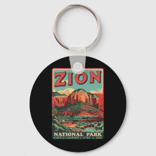 Porte-clés Zion National Park Utah Angels Landing Vintage Hik