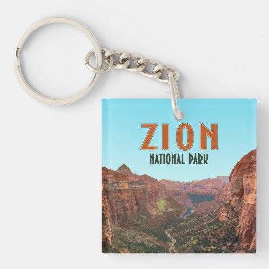 Porte-clés Zion National Park Utah Vintage (Devant)