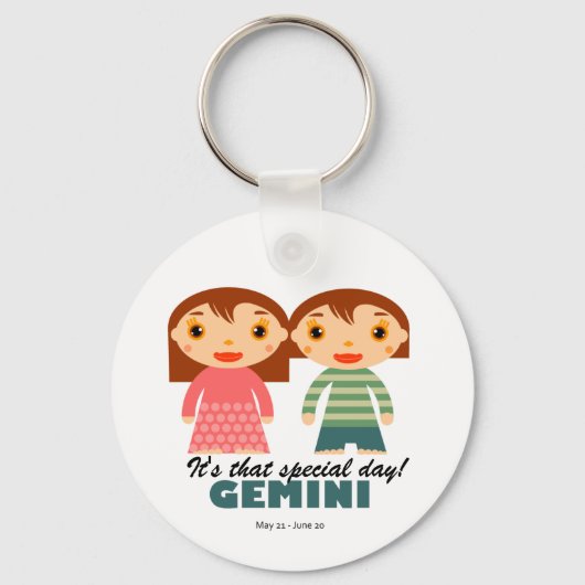Porte-clés Zodiac Gemini pour enfants (Recto)