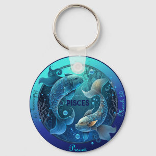 Porte-clés Zodiac Pisces NOM, DATE