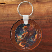 Porte-clés Zodiac Sagittarius NOM DE LA Personnaliser, DATE (Recto)