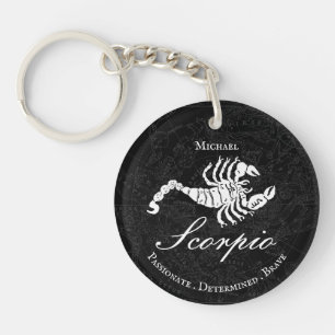 Porte-clés Zodiac Scorpio Astrologie Personnalité Black Cust