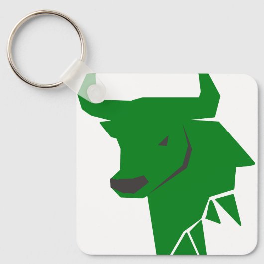 Porte-clés Zodiaque Taureau Vert Minimal – (Recto)