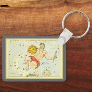 Porte-clés Zodiaque Vintage, Astrologie Constellation Verseau