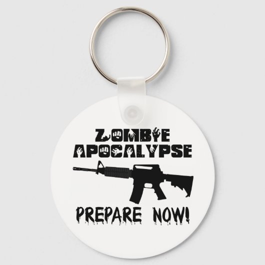 Porte-clés Zombie Apocalypse Préparer maintenant (Recto)