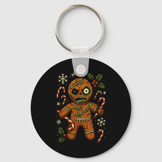Porte-clés Zombie Gingerbread Man Christmas Zombie T Shirt (Recto)