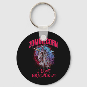 Porte-clés Zombie Unicorn I Love Brainbows Punk Gothic Goth H