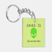 Porte-clés Zone 51 Montrez-les nous ces aliens (Devant gauche)