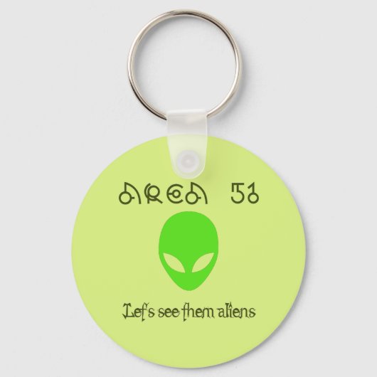 Porte-clés Zone 51 Voyons les aliens (Recto)