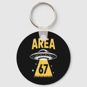 Porte-clés Zone 67 Thème drôle d'ovni vaisseau spatial 6 7 Al