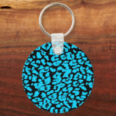 Porte-clés Zones d'animaux bleus Abstraites (Recto)