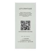Porte-code QR de menu de services vert sauge minim (Dos)