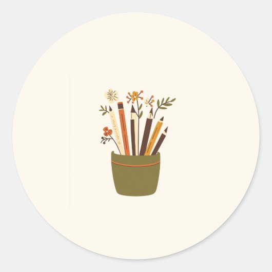Porte-crayons floral autocollant (Devant)