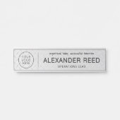 Porte de bureau avec plaques de nom de logo argent (Devant)