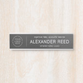 Porte de bureau avec plaques de nom de logo élégan (Devant)