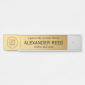 Porte de bureau avec plaques de nom de logo en or (Devant)