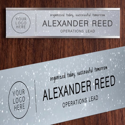 Porte de bureau avec plaques de nom Logo Pailleté